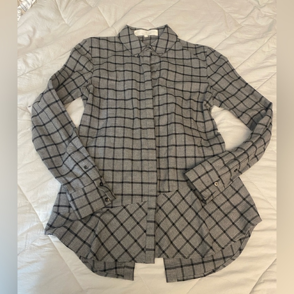Thakoon Black and Gray Checkered Top 2
